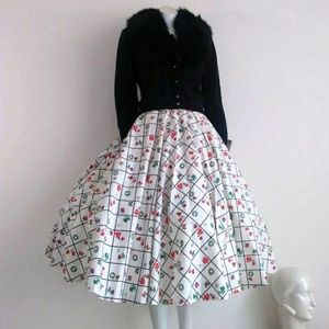 1950s Full Circle Skirt pinup Novelty print Flower Floral cotton True Vintage